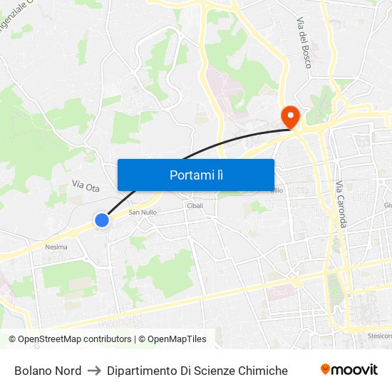 Bolano Nord to Dipartimento Di Scienze Chimiche map