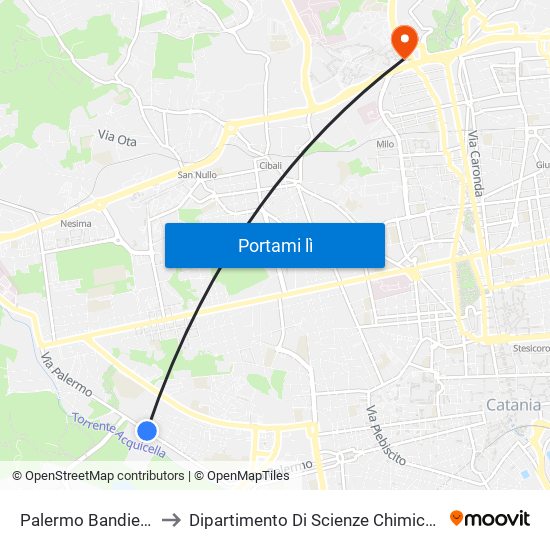 Palermo Bandiera to Dipartimento Di Scienze Chimiche map