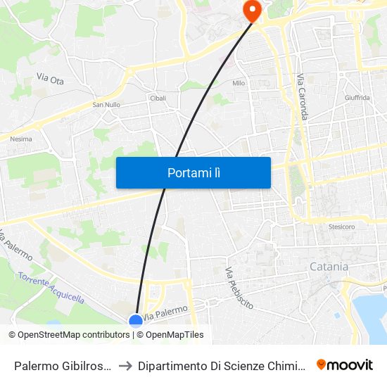 Palermo Gibilrossa to Dipartimento Di Scienze Chimiche map