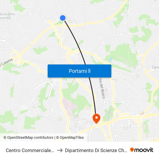 Centro Commerciale Nord to Dipartimento Di Scienze Chimiche map