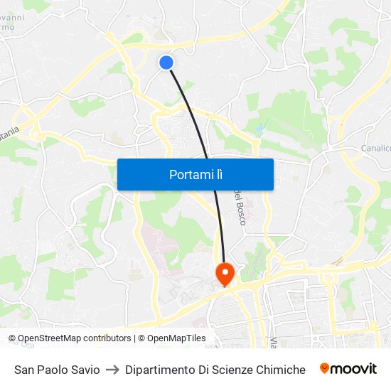 San Paolo Savio to Dipartimento Di Scienze Chimiche map