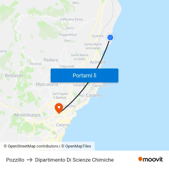 Pozzillo to Dipartimento Di Scienze Chimiche map