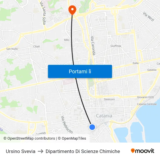 Ursino Svevia to Dipartimento Di Scienze Chimiche map