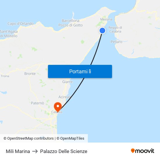 Mili Marina to Palazzo Delle Scienze map