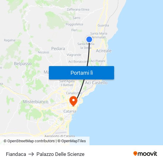 Fiandaca to Palazzo Delle Scienze map