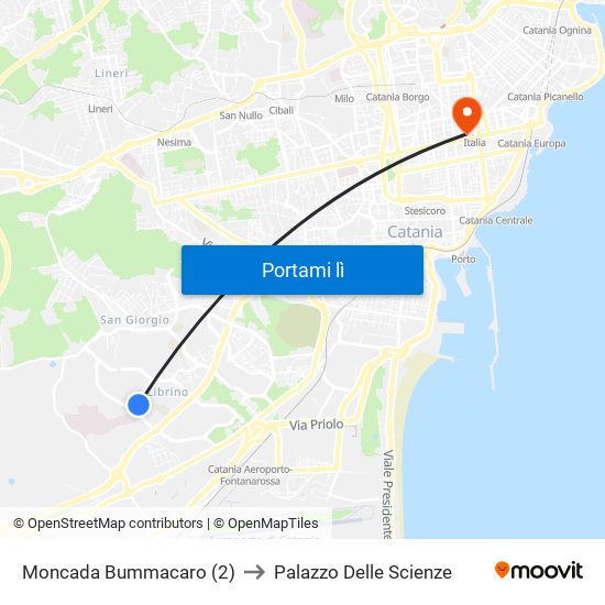 Moncada Bummacaro (2) to Palazzo Delle Scienze map