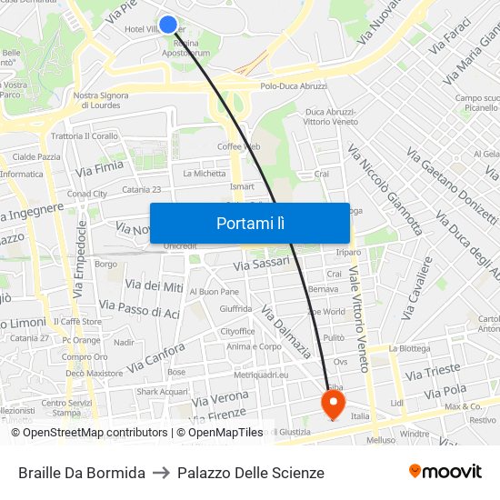 Braille Da Bormida to Palazzo Delle Scienze map