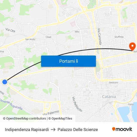 Indipendenza Rapisardi to Palazzo Delle Scienze map