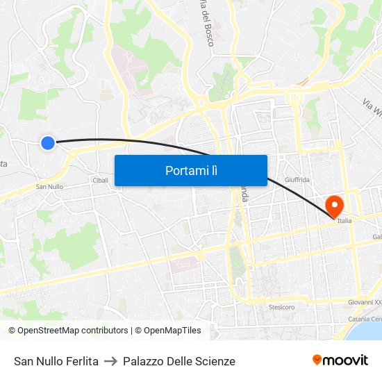 San Nullo Ferlita to Palazzo Delle Scienze map