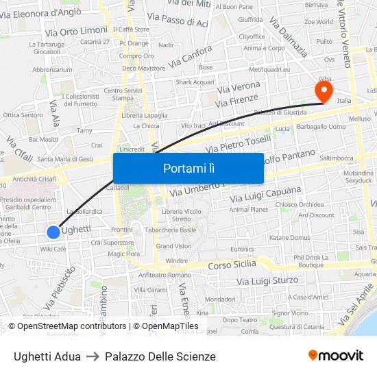 Ughetti Adua to Palazzo Delle Scienze map