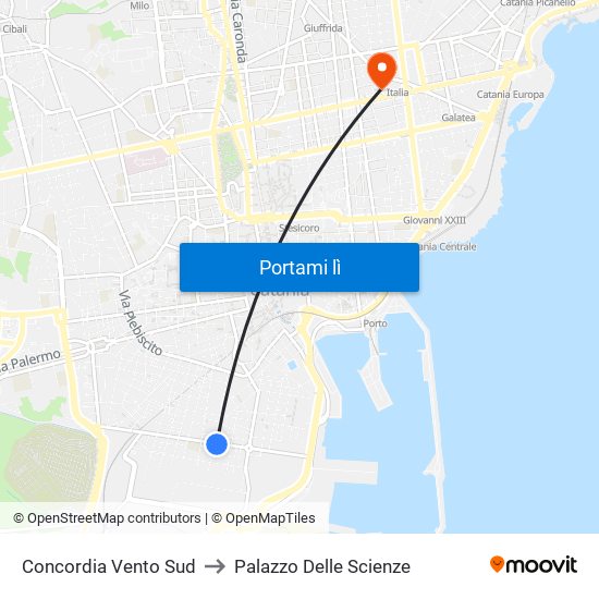 Concordia Vento Sud to Palazzo Delle Scienze map