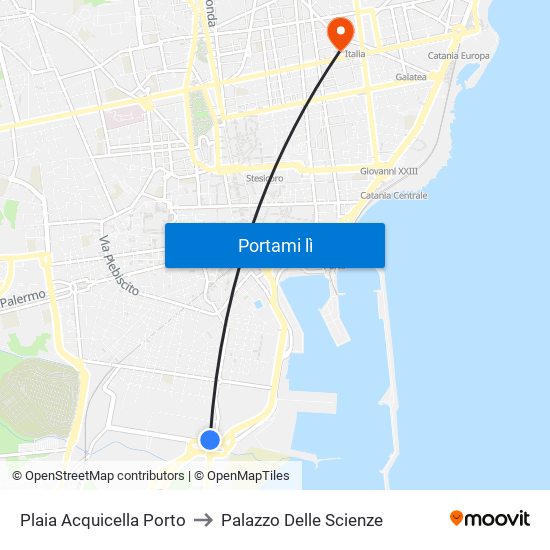 Plaia Acquicella Porto to Palazzo Delle Scienze map