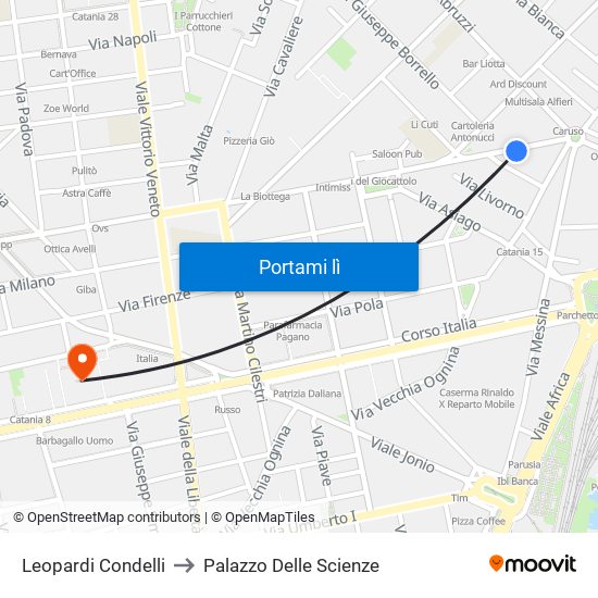 Leopardi Condelli to Palazzo Delle Scienze map