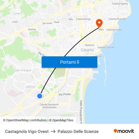 Castagnola Vigo Ovest to Palazzo Delle Scienze map