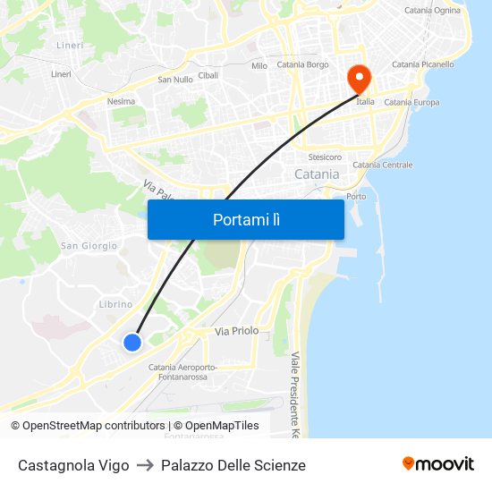 Castagnola Vigo to Palazzo Delle Scienze map