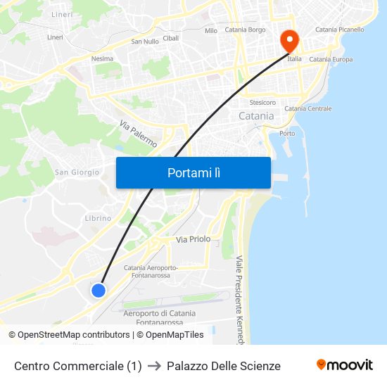 Centro Commerciale (1) to Palazzo Delle Scienze map