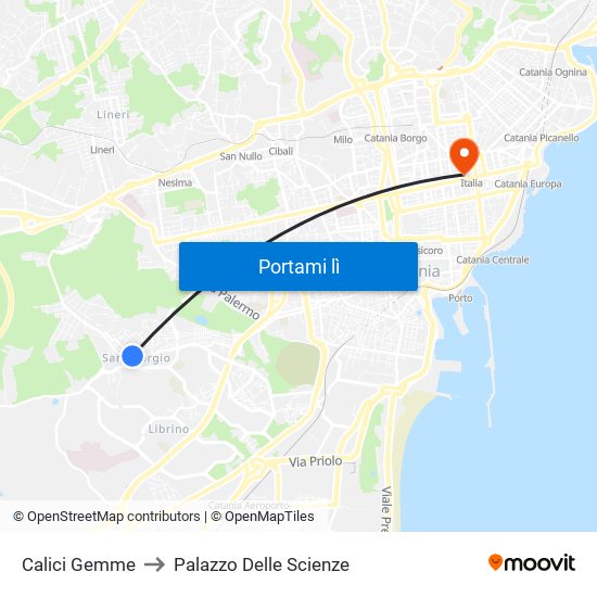 Calici Gemme to Palazzo Delle Scienze map