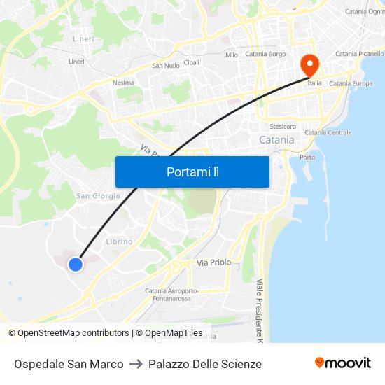 Ospedale San Marco to Palazzo Delle Scienze map