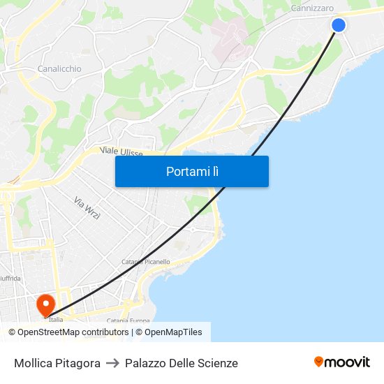 Mollica Pitagora to Palazzo Delle Scienze map