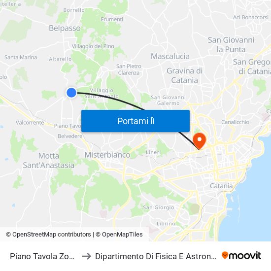 Piano Tavola Zona Industriale to Dipartimento Di Fisica E Astronomia Ettore Majorana map