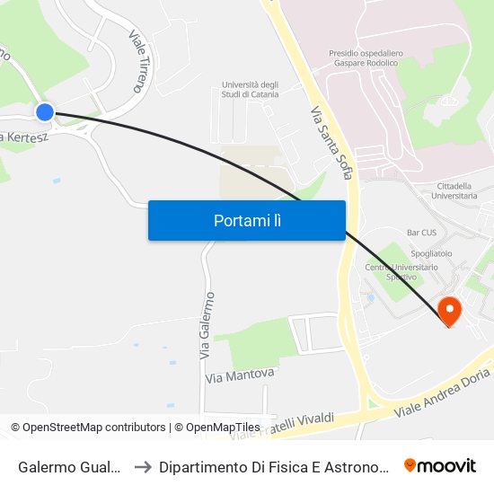 Galermo Gualandi Ovest to Dipartimento Di Fisica E Astronomia Ettore Majorana map