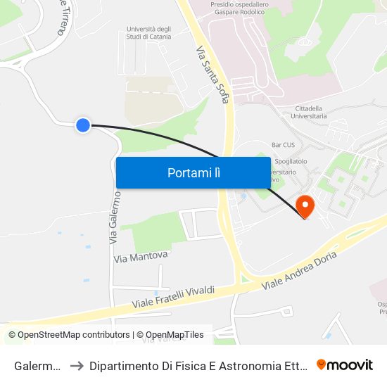 Galermo (2) to Dipartimento Di Fisica E Astronomia Ettore Majorana map