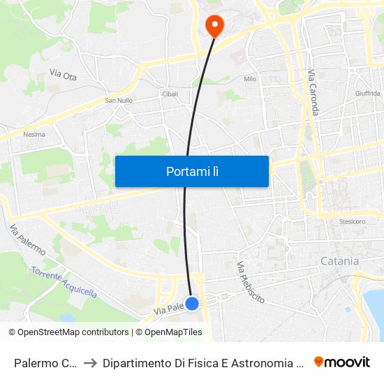 Palermo Cernaia to Dipartimento Di Fisica E Astronomia Ettore Majorana map