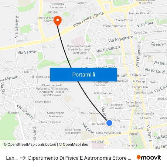 Lanza to Dipartimento Di Fisica E Astronomia Ettore Majorana map