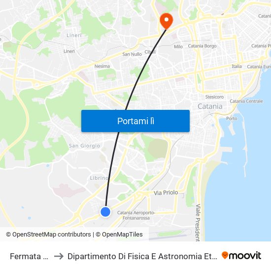 Fermata Amts to Dipartimento Di Fisica E Astronomia Ettore Majorana map