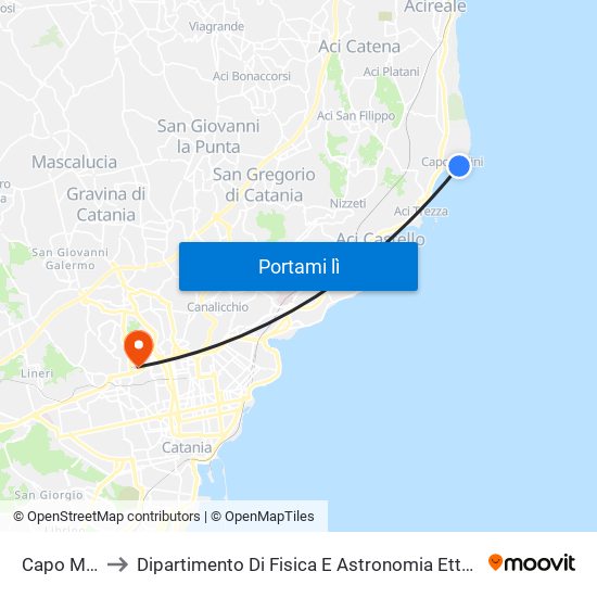 Capo Mulini to Dipartimento Di Fisica E Astronomia Ettore Majorana map