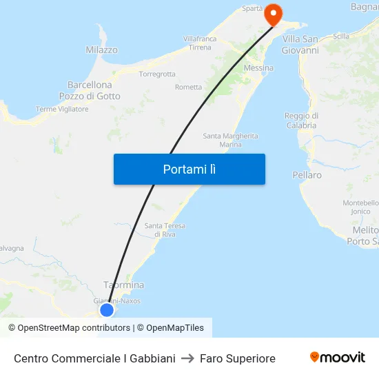 Centro Commerciale I Gabbiani to Faro Superiore map