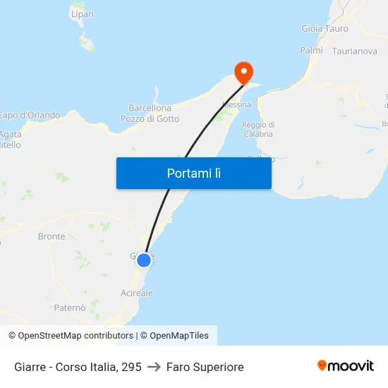 Giarre - Corso Italia, 295 to Faro Superiore map