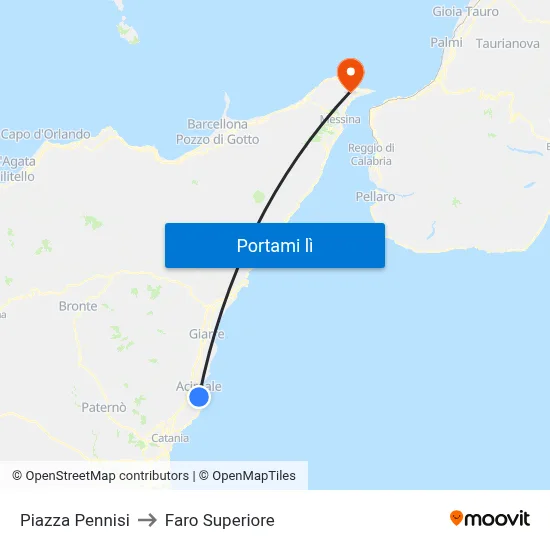 Piazza Pennisi to Faro Superiore map