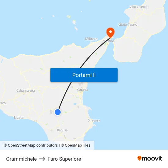 Grammichele to Faro Superiore map