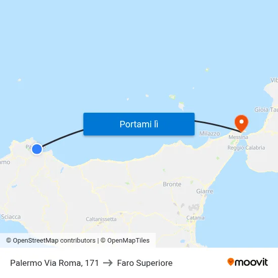 Palermo Via Roma, 171 to Faro Superiore map