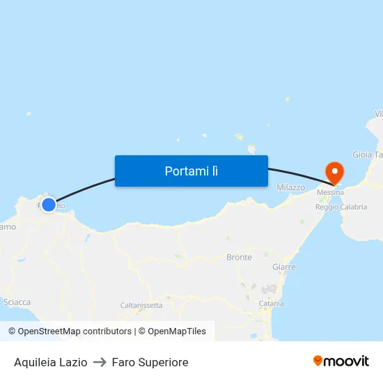 Aquileia Lazio to Faro Superiore map