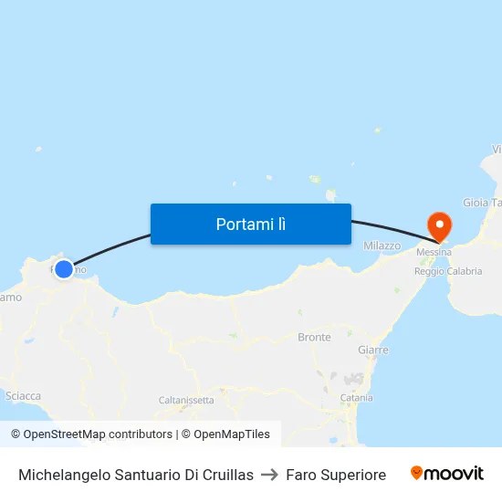 Michelangelo Santuario Di Cruillas to Faro Superiore map