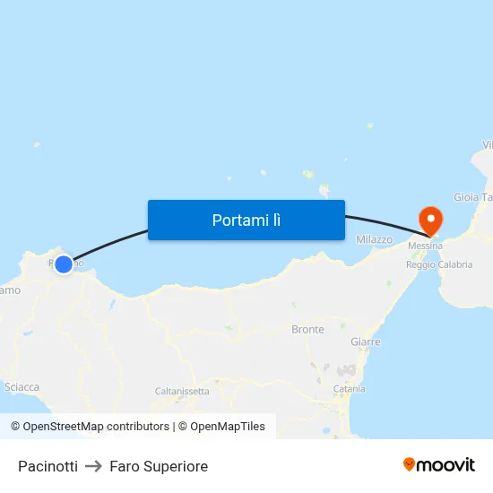 Pacinotti to Faro Superiore map