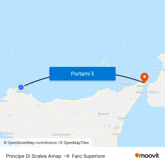 Principe Di Scalea Amap to Faro Superiore map