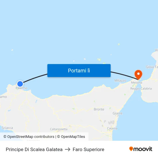 Principe Di Scalea Galatea to Faro Superiore map