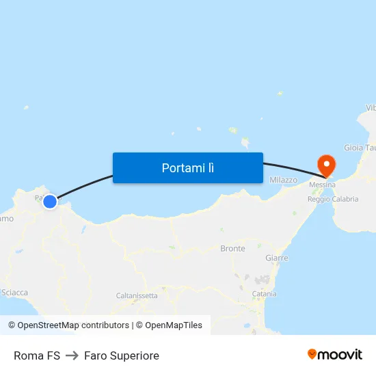 Roma FS to Faro Superiore map