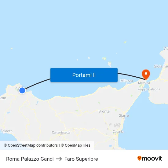 Roma Palazzo Ganci to Faro Superiore map