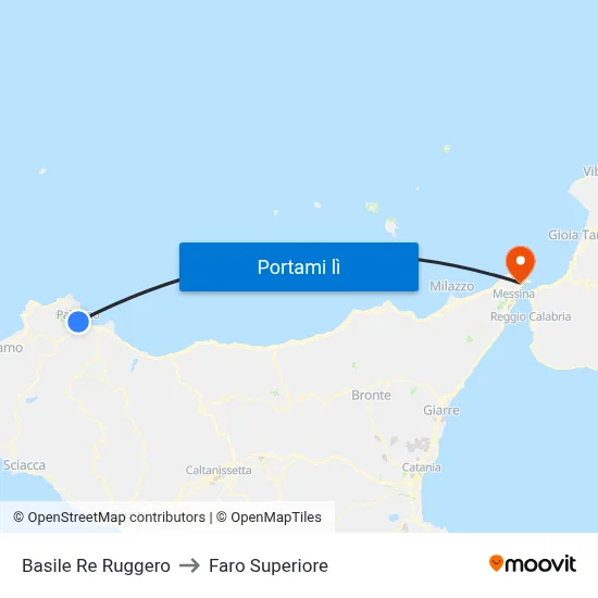 Basile Re Ruggero to Faro Superiore map