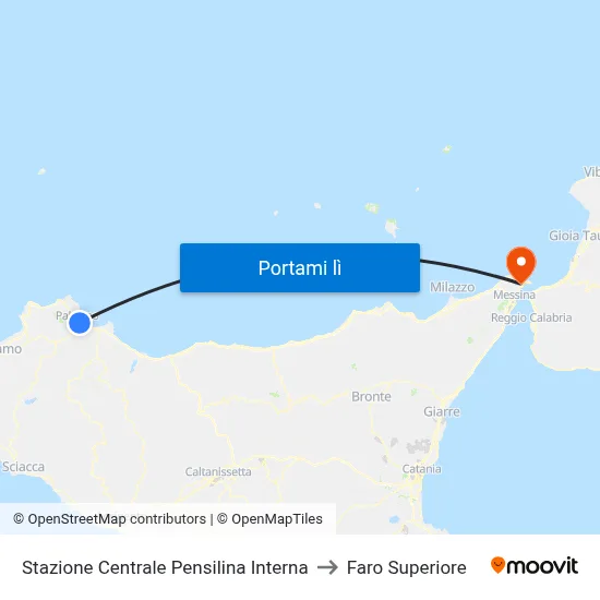 Stazione Centrale Pensilina Interna to Faro Superiore map