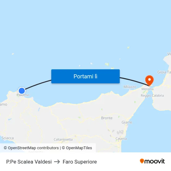 P.Pe Scalea Valdesi to Faro Superiore map