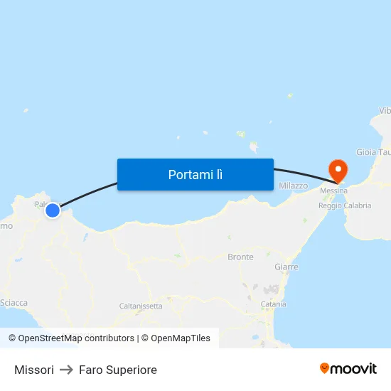 Missori to Faro Superiore map