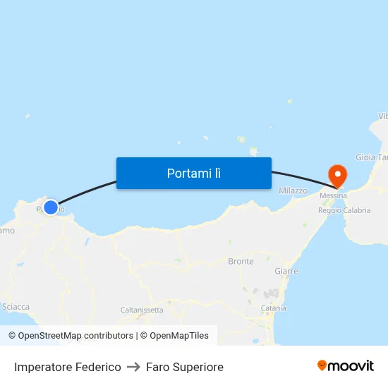 Imperatore Federico to Faro Superiore map