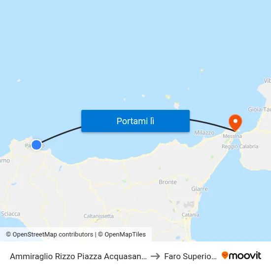 Ammiraglio Rizzo Piazza Acquasanta to Faro Superiore map