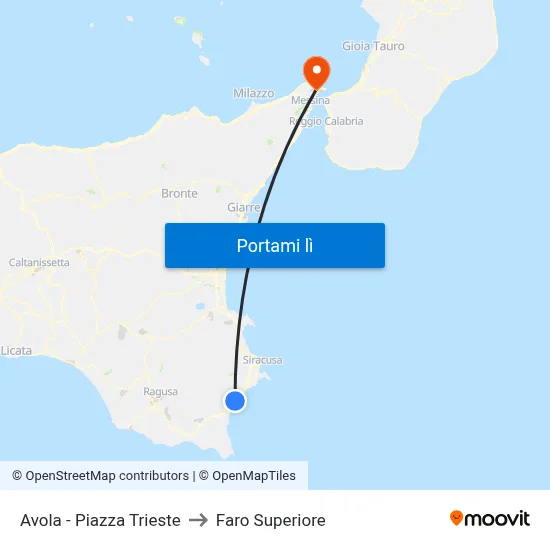 Avola - Piazza Trieste to Faro Superiore map
