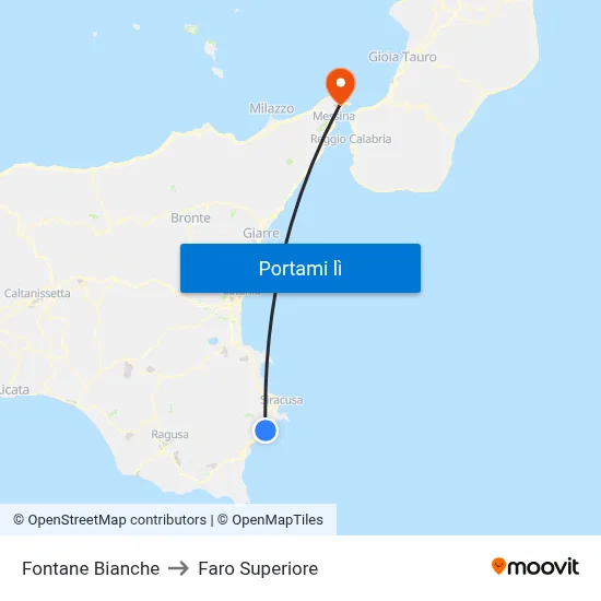Fontane Bianche to Faro Superiore map